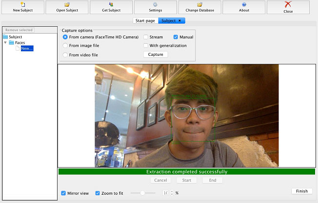 Photo: Demonstration of the facial recognition software.