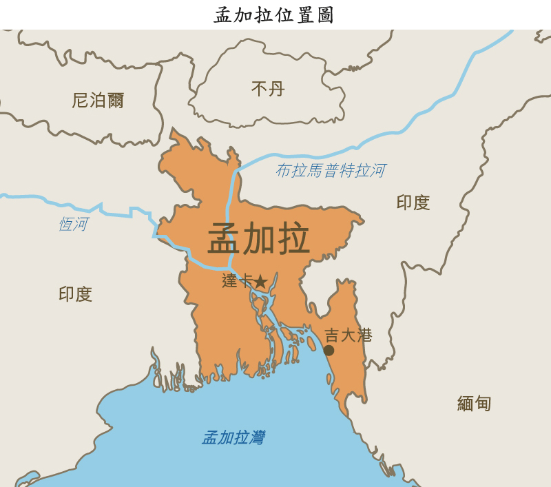 地图: 孟加拉位置图