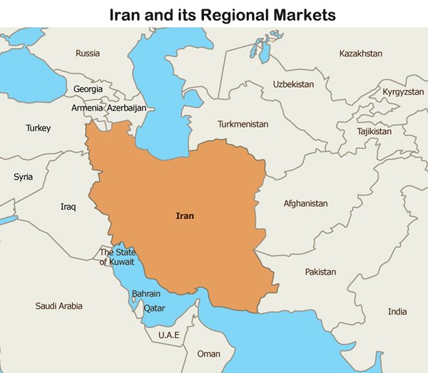 Map: Iran and its Regional Markets
