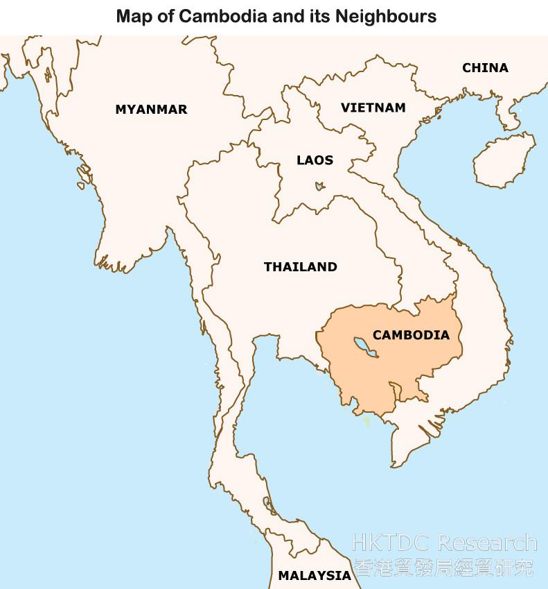 Map: Map of Cambodia and its Neighbours