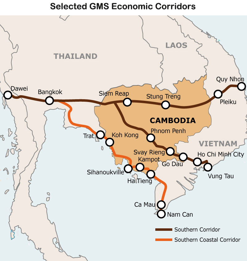 Map: Selected GMS Economic Corridors Map: Selected GMS Economic Corridors