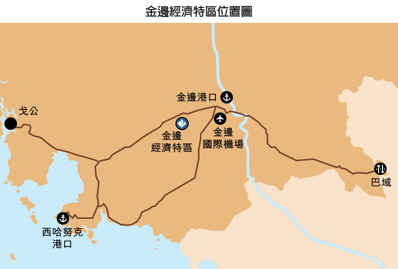地图: 金边经济特区位置图 地图: 金边经济特区位置图