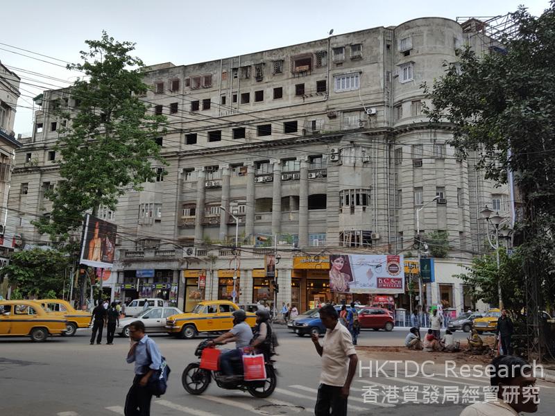 图: 西孟加拉邦加尔各答市中心街景。