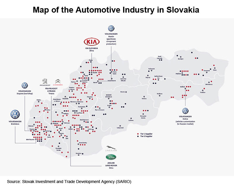 Picture: Map of the Automotive Industry in Slovakia
