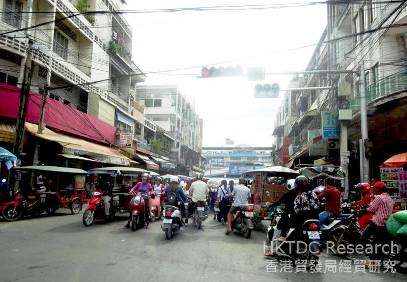 Photo: Morning traffic in Phnom Penh. 