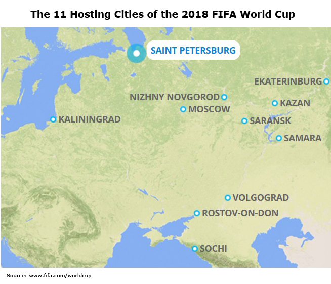 Picture: The 11 Hosting Cities of the 2018 FIFA World Cup