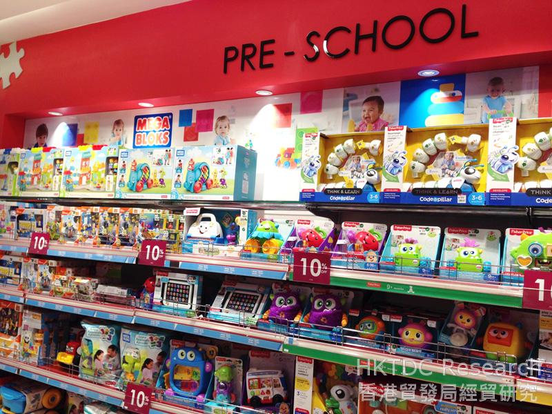 Photo: Toys for pre-school children in a department store.