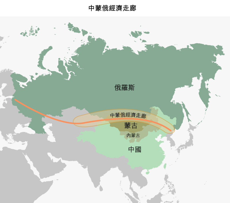 地圖：中蒙俄經濟走廊