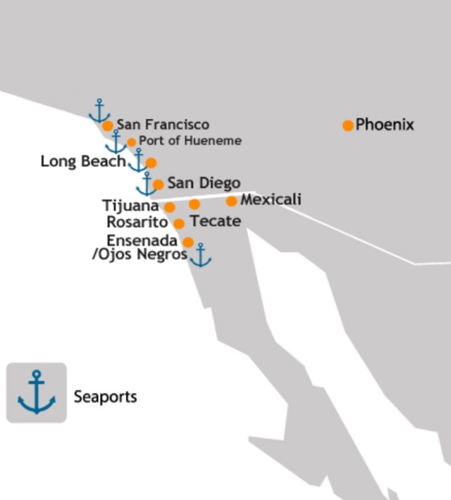 Picture: Tijuana is accessible to both Mexican and US seaport ports by sea, air and land (road and r Picture: Tijuana is accessible to both Mexican and US seaport ports by sea, air and land (road and r