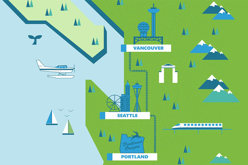 Picture: The US$900-billion, 600km Cascadia Innovation Corridor is increasingly a beacon. Picture: The US$900-billion, 600km Cascadia Innovation Corridor is increasingly a beacon.