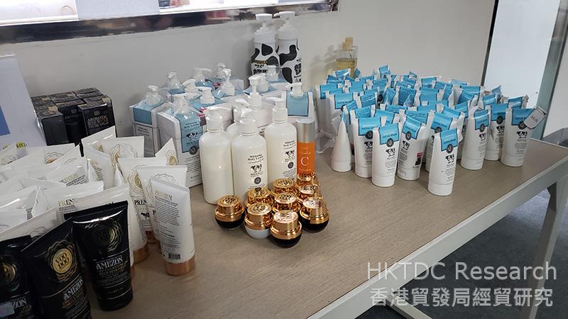 Photo: Samples of imported overseas skincare brands carried by Carrot Mall