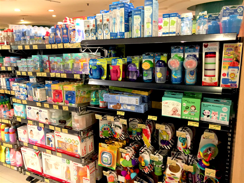 Photo: Baby products in a Jakarta supermarket.