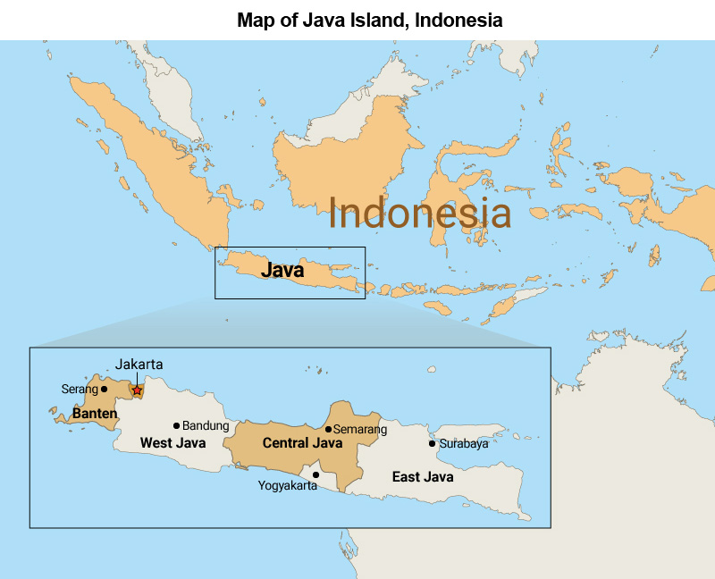 Map: Java Island, Indonesia Map: Java Island, Indonesia
