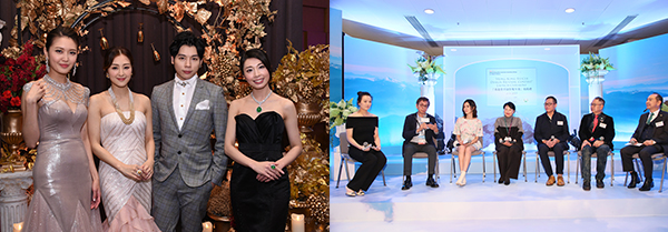 (左图)"珠宝之夜"晚宴(右图)"香港翡翠创作双年赛"启动礼 (左图)"珠宝之夜"晚宴(右图)"香港翡翠创作双年赛"启动礼