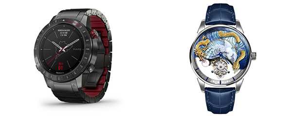 （左图）Garmin MARQ™ Driver手表（右图）万希泉＂龙凤呈祥＂系列陀飞轮腕表