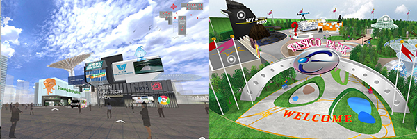 （左图）香港特区环境局3D虚拟摊位（右图）香港玩具展商Eastcolight 3D虚拟摊位