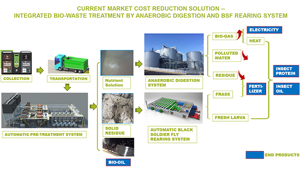 黑水虻自动化系统与厌氧消化系统