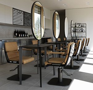 The testing area for hair-care products The testing area for hair-care products