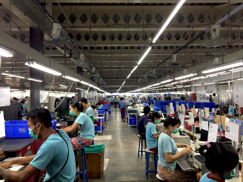 A handbag factory in Yangon