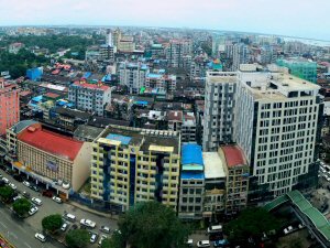 The bustling centre of Yangon, commercial hub of Myanmar The bustling centre of Yangon, commercial hub of Myanmar