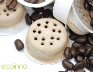 Coffee capsule made from plant fibre Coffee capsule made from plant fibre