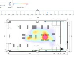 A heat map graphically shows places shoppers linger