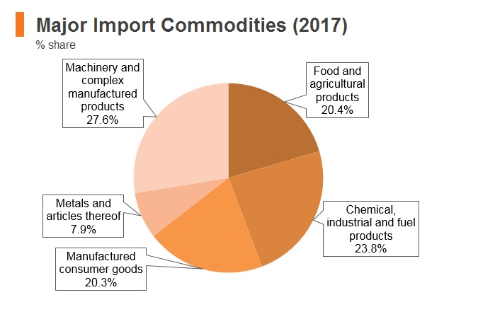 Graph: Maldives major import commodities (2017) Graph: Maldives major import commodities (2017)