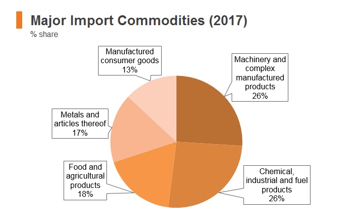 Graph: Nepal major import commodities (2017) Graph: Nepal major import commodities (2017)